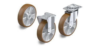 Koła i zestawy kołowe z bieżnikiem z poliuretanu Blickle Besthane z serii ALB 
