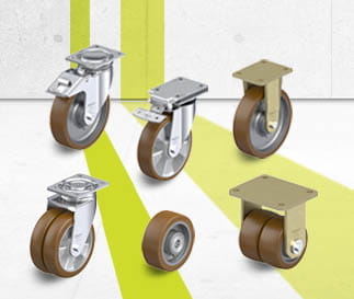 Serie kół i zestawów kołowych z bieżnikiem z poliuretanu Blickle Besthane